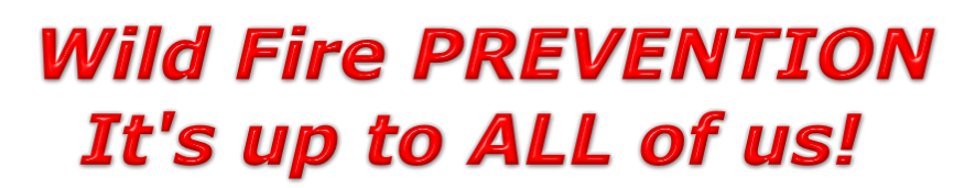  Wild Fire PREVENTION
It's up to ALL of us!
